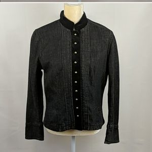 Vtg Lauren Jean Co Denim Jacket with Velvet Trim